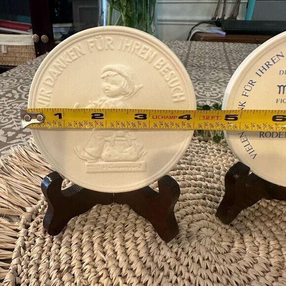 Hummel 1975‎ Wir Danken Fur Ihren Besuch Thank You Porcelain Keepsake Plaque 2pc - Picture 5 of 6